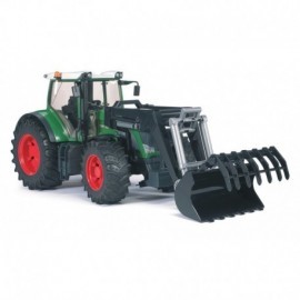 Miniature agricole Burago MASSEY FERGUSON 8740S AVEC REMORQUE A BOIS -  TRACT